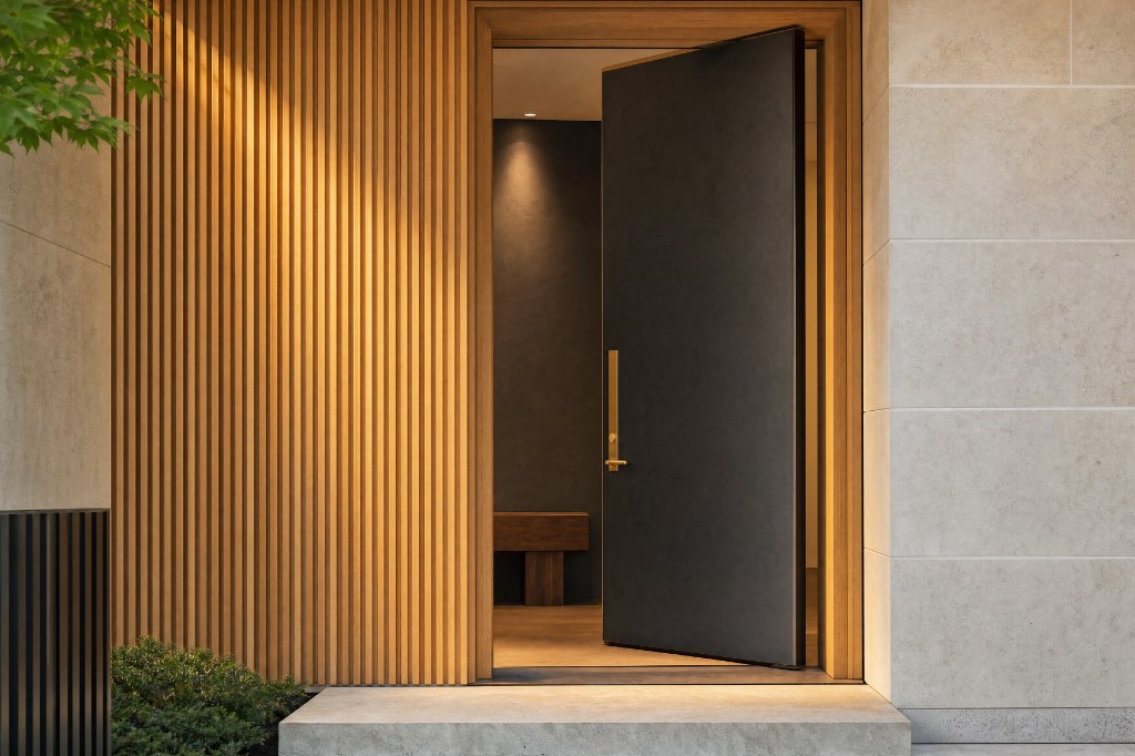 Entrance of the subject property for print campaign art